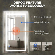 Carregar imagem no visualizador da galeria, 36 x 28 Inch Center Glow LED Bathroom Mirror
