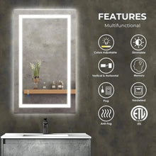 Carregar imagem no visualizador da galeria, 36 x 28 Inch Center Glow LED Bathroom Mirror
