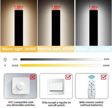 Load image into Gallery viewer, Levxhotty 59 inch Modern Outdoor Wall Lights,3000K-6000K Dimmable Outdoor Wall Sconce,Long Wall Light with Remote Control,Exterior Linear Wall Lightin
