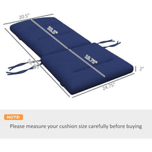Cargar imagen en el visor de la galería, 2 Piece Adirondack Chair Cushions, 59 x 20.5 x 2 inch Outdoor Chair Cushions for Fire Pit Chairs with Seat, Back, Ties, Water Repellent Replacement Patio Seat Pads, Blue
