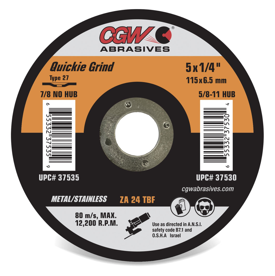 CGW Abrasives Quickie Grind Zirconia 1/4