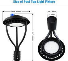 Carregar imagem no visualizador da galeria, 150W LED Post Top Light with Photocell - Ultra Bright 21,000lm, 5000K Daylight, 400W Equivalent, IP65 Waterproof Outdoor Area Light
