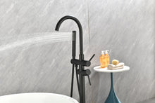 Cargar imagen en el visor de la galería, Mount Bathtub Faucet Freestanding Tub Filler Matte Black Standing High Flow Shower Faucets with Handheld Shower Mixer Taps Swivel Spout
