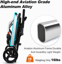 Carregar imagem no visualizador da galeria, Ultra-Light Transport Wheelchair - Folding Portable Wheelchair with Hand Brake - Trolleys for Elderly Aircraft Travel with Bag
