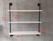 Load image into Gallery viewer, HDDFER Floating Bookshelf Shelves Industrial Pipe Shelving Pipe Shelves Rustic White Wall Shelves 36 Inch Farmhouse Book Shelves for Kitchen Bar,Bathr
