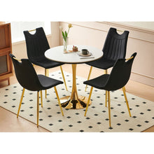 Load image into Gallery viewer, 1+4,5pieces dining set, Table metal leg Mid-century Dining Table for 4-6 people With Mdf Table Top, Pedestal Dining Table, End Table Leisure Coffee Table
