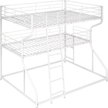 Carregar imagem no visualizador da galeria, Full XL over Twin XL over Queen Size Triple Bunk Bed with Long and Short Ladder,White
