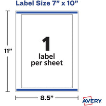 Load image into Gallery viewer, Avery Customizable Removable Wall Decals, 7&quot; x 10&quot;, Matte White, Water Resistant Printable Labels, 3 Blank Wall Decal Stickers (61516)
