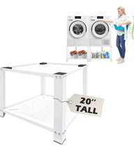 Load image into Gallery viewer, Royxen 4.0 Laundry Pedestal 20&quot; Height Universal Fit 700lbs Capacity, Washing Machine Base Stand Dryer Base Platform Heavy Duty, 28&quot; Wide (White)
