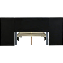 Load image into Gallery viewer, Full Size Upholstered Platform Bed with Big Headboard, Bedroom Furniture, Velvet, Gray
