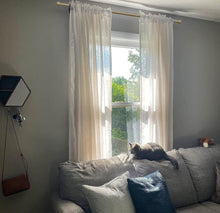 Carregar imagem no visualizador da galeria, Zeerobee Curtain Rods for Windows 48 to 84, 1 Inch Gold Curtain Rod Set, Heavy Duty Drapery Rods with Adjustable Curtain Rods, Outdoor Modern Curtain
