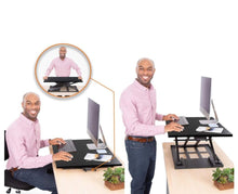 Load image into Gallery viewer, Stand Steady X-Elite Pro Standing Desk Converter | Instantly Convert Any Desk into a Stand Up Desk | Easy Lift Height Adjustable Standing Desk | No As
