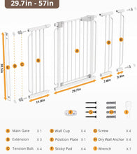 Load image into Gallery viewer, Cumbor 29.7-57&quot; Extra Wide Baby Gate for Stairs, Mom&#39;s Choice Awards Winner-Dog Gate for Doorways, Pressure Mounted Walk Through Safety Child Gate
