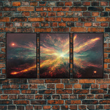 Carregar imagem no visualizador da galeria, Galaxy Full of Stars, Pixel Space Art, Pixel Art, 3 piece wall art, 3 piece canvas, unique colorful living room wall art
