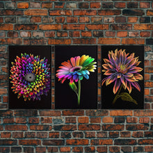 Load image into Gallery viewer, Botanical Canvas Print Set of 3 - Botanical Illustration - Botanical Art Print - Art Prints - Botanical Print Set of 3 - Botanical Wall Art
