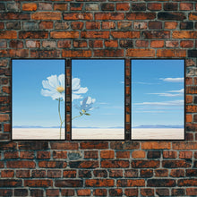 Carregar imagem no visualizador da galeria, Flower Art Print, Cosmos Flower, Minimalist Art, Canvas Print, Wall Art, 3 Piece Wall Art, Ranch House Decor, Living Room Prints, Office Art
