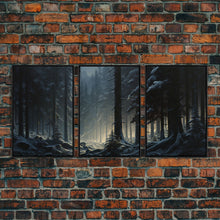 Load image into Gallery viewer, 3 Piece Framed Canvas Print Wall Art Set of 3 Emerald Green Mountain Forest Lake Landscape Minimalist Modern Art Nature Wall Decor

