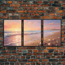 Load image into Gallery viewer, Seascape Canvas Print oil Painting, Original Abstract Ocean Painting, 3 Piece Set, Large Wall Art, Modern Wall Decor, Living room Home Decor
