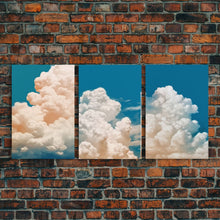 Cargar imagen en el visor de la galería, Cloud Wall Art Triptych 3 Piece Set Blue Wall Art Abstract Art Print Minimalist Wall Art Indigo Art Maximalist Deco Sky Wall Art Sky Print
