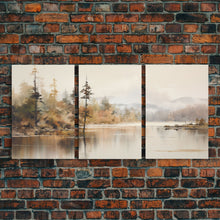 Carregar imagem no visualizador da galeria, Beautiful 3 Piece Wall Art Canvas Print Set, Landscape Painting, Living Room Decor, Office Art, Wall Decor, Landscape Moody Landscape
