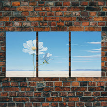 Carregar imagem no visualizador da galeria, Flower Art Print, Cosmos Flower, Minimalist Art, Canvas Print, Wall Art, 3 Piece Wall Art, Ranch House Decor, Living Room Prints, Office Art
