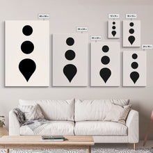 Load image into Gallery viewer, 3 Piece Framed Canvas Wall Art Abstract Geometric Shapes, Triptych Wall Decor, Cool Kitchen Art, Above Sofa Art, Unique Art
