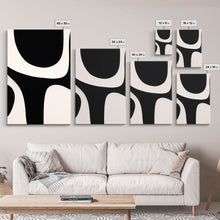 Load image into Gallery viewer, 3 Piece Framed Canvas Wall Art Abstract Geometric Shapes, Triptych Wall Decor, Cool Kitchen Art, Above Sofa Art, Unique Art, Abstract Decor
