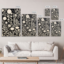 Load image into Gallery viewer, Boho Style Framed Wall Art 3 Panel Set, Abstract Floral Botanical Prints, Minimalist Midcentury Modern Art, Boho Wall Decor
