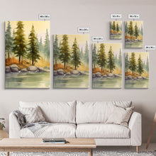 Load image into Gallery viewer, Beautiful Wall Art 3 Piece Canvas Print Framed Wall Decor, Watercolor Landscape Painting Print, Pacific Northwest, Oregon Art
