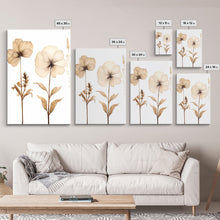 Load image into Gallery viewer, Boho Style Minimalist Farmhouse 3 Piece Wall Art, White Background Wildflowers, Botanical Floral Art, Rustic Chic Decor
