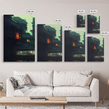 Load image into Gallery viewer, 80s Style Cyberpunk Tokyo, Retrofuturism, Dystopian art, 3 piece wall art, 3 piece canvas print
