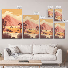 Load image into Gallery viewer, Abstract Cactus Desert Print Set of 3 Prints, Boho Decor, Desert Sun Moon Wall Art, Terracotta Blush Black Art, Framed Canvas
