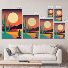 Load image into Gallery viewer, Desert Art, Desert Prints, Trendy Wall Prints, Framed Canvas Art, 3 Piece Wall Prints, Southwestern Decor, Primitive Cactus Art, Arizona Art
