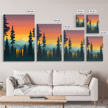 Load image into Gallery viewer, 3 Piece Framed Canvas Wall Art Retro Forest Nature Scenery Minimalist Canvas Print Modern Home Artwork Decoration for Living Room
