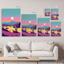 Load image into Gallery viewer, Desert Canvas Prints Set of 3, Arizona Desert 3 Panel Wall Art, Retro Boho Desert Art Print, Nature Gallery Wall Set, Large Framed Wall Art
