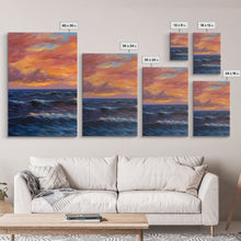 Load image into Gallery viewer, 3 Piece Wall Art Blue Beach and Ocean Waves Panoramic Framed Canvas Print - Perfect for Living Room, Bedroom, Office Decor, Beach House Art
