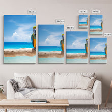 Cargar imagen en el visor de la galería, Parrot Wall Art, Tropical Wall Art, Beach Art Print, Seascape Print, Canvas Print, Wall Art, 3 Piece Wall Art, Apartment Wall Decor
