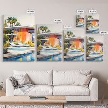Carregar imagem no visualizador da galeria, Architecture Wall Art, Mid-century House Art,  Canvas Print, Butterflies, Wall Art, 3 Piece Wall Art, Modern Office Art, Home Decor Prints
