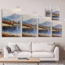 Carregar imagem no visualizador da galeria, Fall Centerpiece Decor, Framed Canvas Prints, Autumn Landscape Paintings, 3 Piece Art, Triptych
