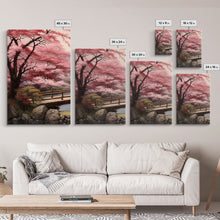 Cargar imagen en el visor de la galería, Cherry Blossom Wall Art, Japanese Print, Landscape Wall Art, Canvas Print, Wall Art, 3 Piece Wall Art, Farmhouse Wall Decor, Above Bed Art
