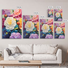 Carregar imagem no visualizador da galeria, Beautiful Rose Art, Framed Canvas Print, Floral Art, Botanical  Decor, Blue and Yellow Roses, 3 Piece Art Set

