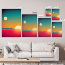 Carregar imagem no visualizador da galeria, Art Deco Sunset, 3 Piece Wall Art, Ready To Hang Canvas Print, Cool Unique Living Room Wall Art Decor
