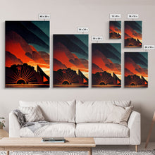 Carregar imagem no visualizador da galeria, Art Deco Brutalist Architecture, Dystopian, 3 Piece Wall Art, Ready To Hang Canvas Print, Beautiful Living Room Wall Art Decor
