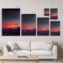 Load image into Gallery viewer, Haunted Sunset, Spooky Halloween Art, Gloomy Wall Decor, 3 Piece Canvas Decor, 3 Piece Wall Art, Ready To Hang Canvas Prints
