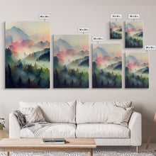 Load image into Gallery viewer, Dramatic Watercolor Sunset Landscape Abstract, Landscape Art, 3 Piece Canvas Decor, 3 Piece Wall Art, Ready To Hang Canvas Prints
