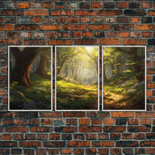 Carregar imagem no visualizador da galeria, Forest Print, Trees Art, Landscape Wall Art, Canvas Print, Wall Art, 3 Piece Wall Art, Nature Prints, Botanical Wall Art, Family Home Decor
