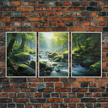 Carregar imagem no visualizador da galeria, Forest Wall Art, Waterfalls Print, Landscape Print, Canvas Print, Set Of 3 Prints, Wall Art, 3 Piece Wall Art, Home Office Art, Office Decor
