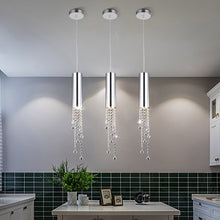 Load image into Gallery viewer, Hanging crystal light fixture for lobby, staircase, loft, stairwell
