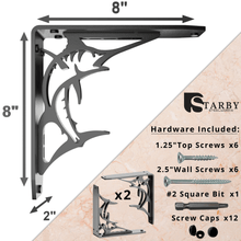Cargar imagen en el visor de la galería, BillFish Heavy Duty Steel Brackets for Shelving
