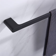 Load image into Gallery viewer, Luxurious 4-Piece Brass Matte Black Bathroom Hardware Set: Towel Bar, Towel Ring, Toilet Paper Holder, Robe Hook, and Tower Holder - Wall Mounted
